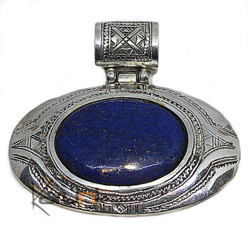 Pendant Sterling Silver Ethnic Jewelry Blue Lapis Lazuli 05