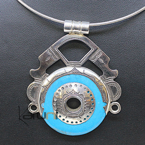 Pendant Necklace Sterling Silver Turquoise 7043