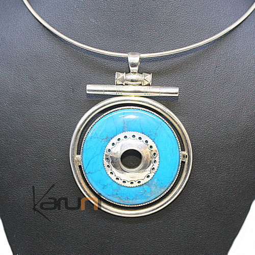 Pendant Necklace Sterling Silver Turquoise 7044