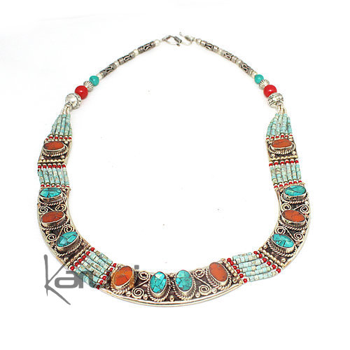 Turquoise Root Coral Necklace 7049