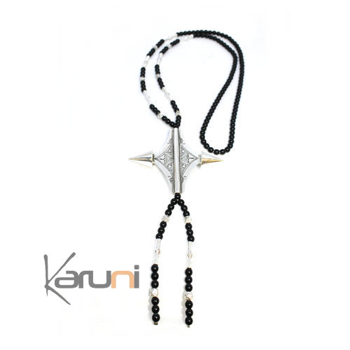 Ethnic Necklace Sterling Silver Jewelry Black Onyx 7049