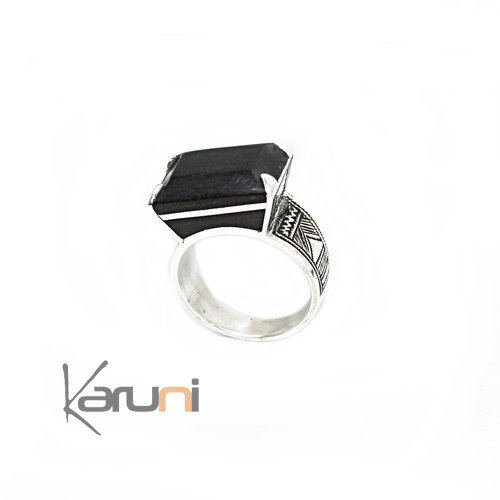 Exclusive Signet Ring Sterling Silver Ebony 1124