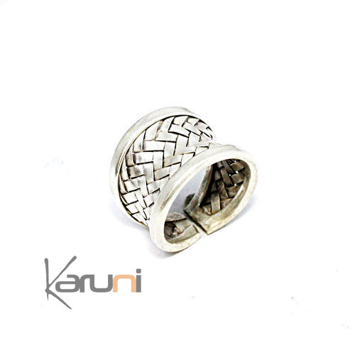 braided silver ring