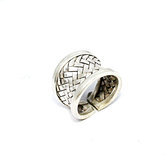braided silver ring