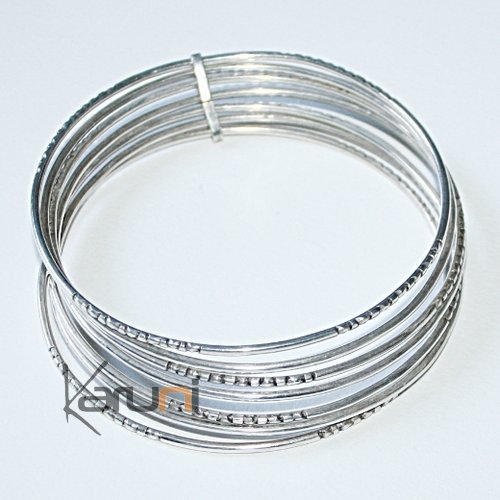 Ethnic Seven-band Bracelet Sterling Silver Jewelry Tuareg Tribe Design 01 b