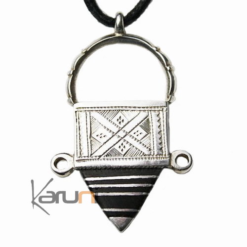 African Southern Cross Necklace Pendant Sterling Silver Ethnic Jewelry Ebony from Ingall Tuareg Tribe Design 29