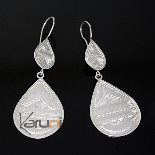 Tuareg big drops earrings in silver 3