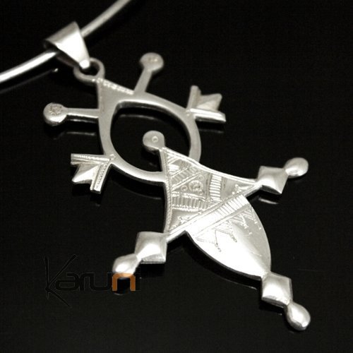 African Southern Cross Necklace Pendant Sterling Silver   from Iferouane Niger Tuareg Tribe Design 02