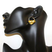Fulani Earrings Hoops African Ethnic Jewelry Gold Version/Golden Bronze Mali 2 cm/0.8 inches b