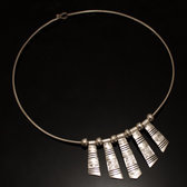 Ethnic Choker Necklace Sterling Silver Jewelry Ebony Pendants Tuareg Tribe Design 07