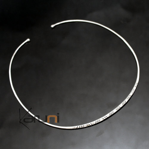 African Choker Necklace Silver 750 Ethnic Jewelry from Mauritania Tuareg Tribe Design 03