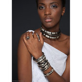 African Bracelet Ethnic Jewelry Silver Horn Bronze Mix Filigree from Mauritania Men/Women 03 b