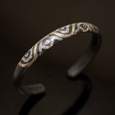 African Bracelet Ethnic Jewelry Silver Horn Bronze Mix Filigree from Mauritania Men/Women 03