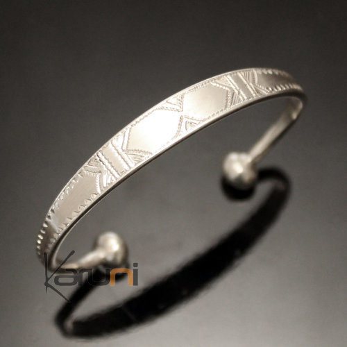 Bracelet Sterling Silver  Engraved Large Kid/Baby Tuareg Tribe Design 17