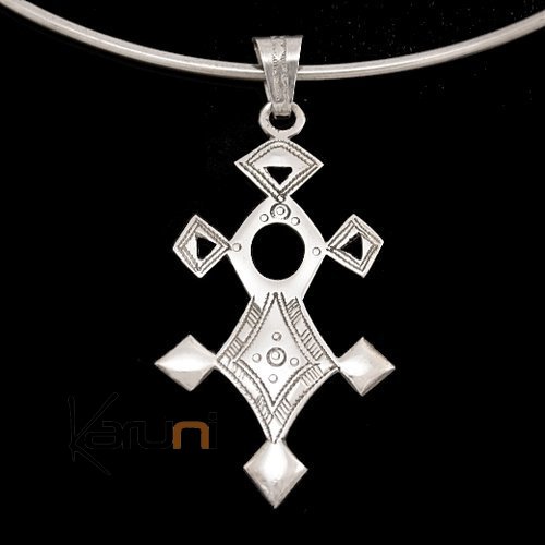 African Southern Cross Necklace Pendant Sterling Silver   from Inabagret Tuareg Tribe Design