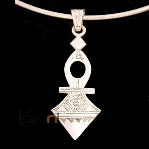 African Southern Cross Necklace Pendant Sterling Silver   from Timia Niger Tuareg Tribe Design 01