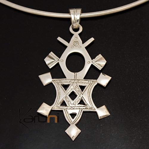 African Southern Cross Necklace Pendant Sterling Silver   from Karaga Niger Tuareg Tribe Design