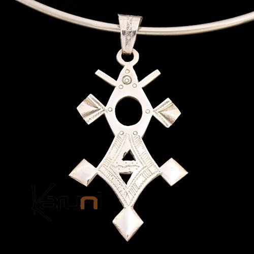 African Southern Cross Necklace Pendant Sterling Silver   from Tahouha Niger Tuareg Tribe Design