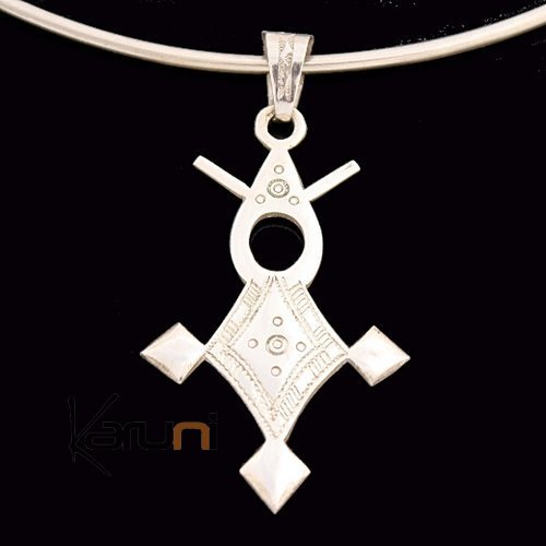 African Southern Cross Necklace Pendant Sterling Silver   from Agadez Niger Tuareg Tribe Design 1
