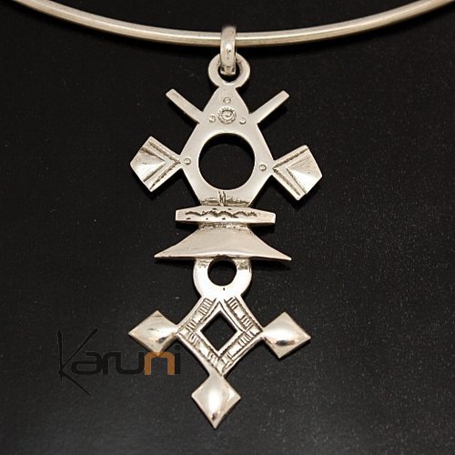 African Southern Cross Necklace Pendant Sterling Silver   from Krip-Krip Tuareg Tribe Design 2