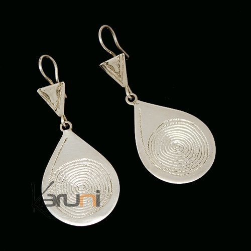 Tuareg drops spiral earrings in silver 2