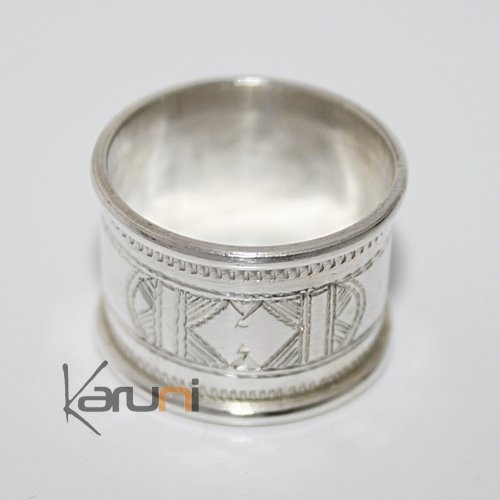 Ethnic Engagement Ring Wedding Jewelry Sterling Silver Large Engraved Men/Women Tuareg Tribe Design 10