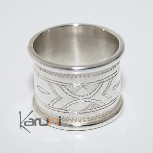Ethnic Engagement Ring Wedding Jewelry Sterling Silver Large Engraved Men/Women Tuareg Tribe Design 12