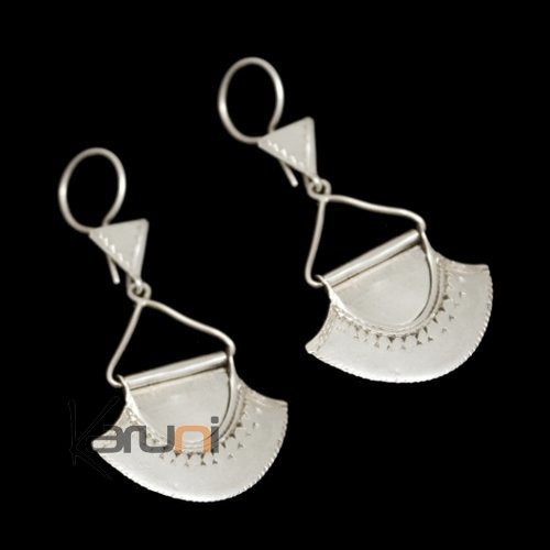 Tuareg earrings small fans - sterling silver