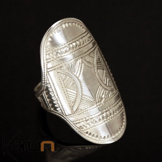 Tuareg engraved jewel ring 9-silver