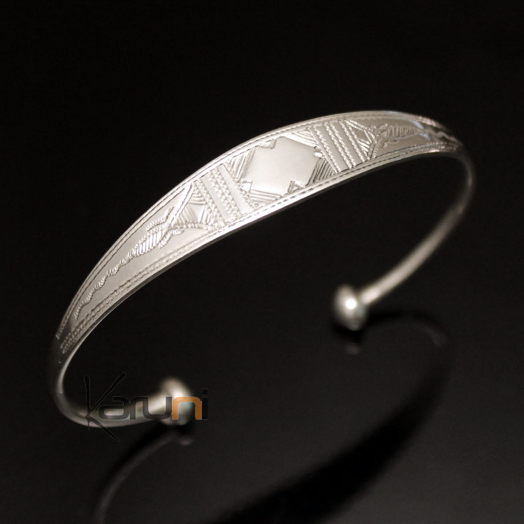Ethnic Bracelet Sterling Silver Jewelry Large Engraved Men/Women Tuareg Tribe Design 33