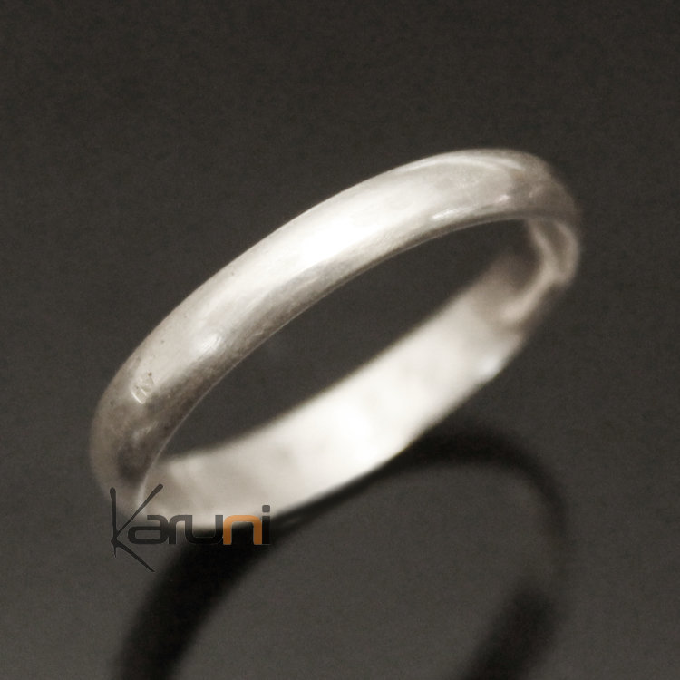 Silver Ring Ring Men / Women 09 Semi-Curved Smooth Inspiration Karuni