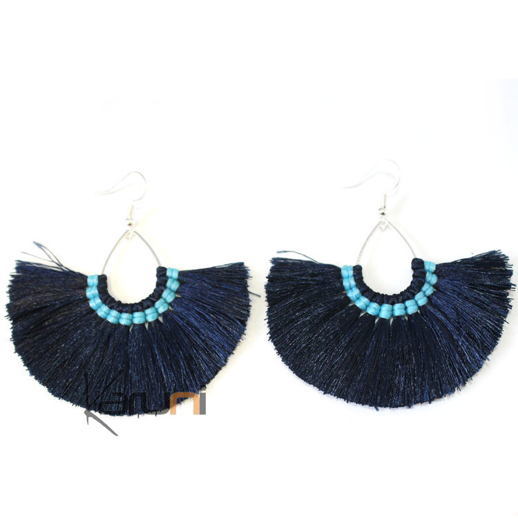 blue Black Yarns Fancy Thai Earrings 4016
