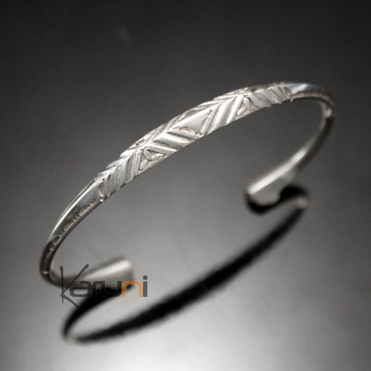 Tuareg Engraved Angle Bracelet in Silver Woman/Man 86