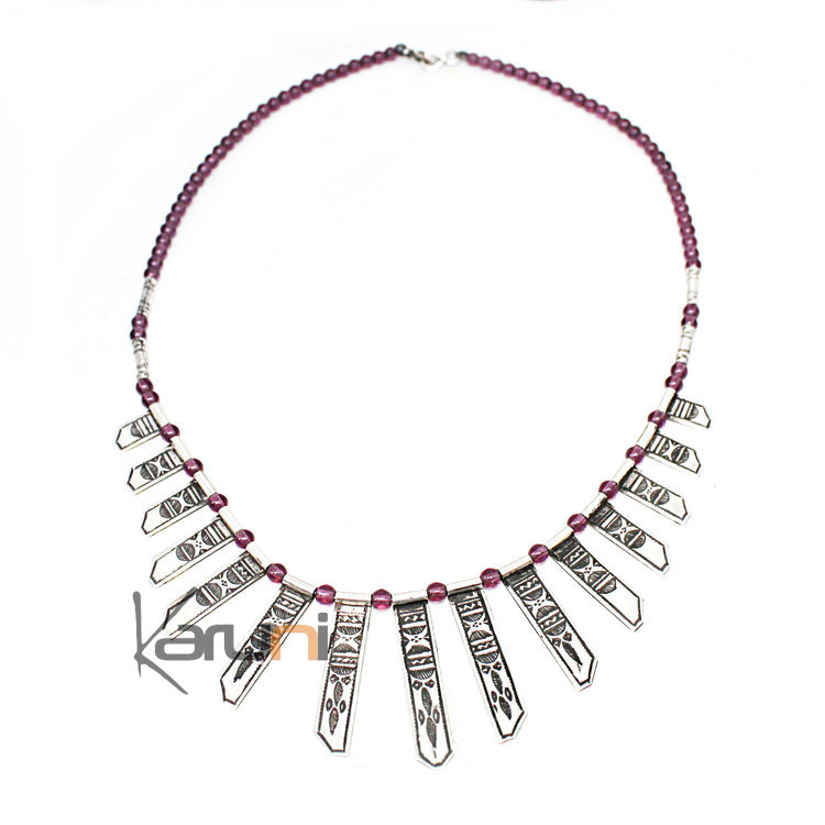 Purple Celebra Silver Necklace