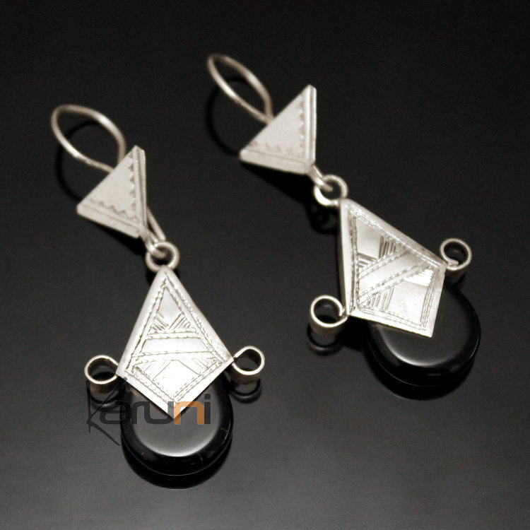 Southern Cross Earrings Sterling Silver  from Ingall Niger Black Tuareg Tribe Design 06