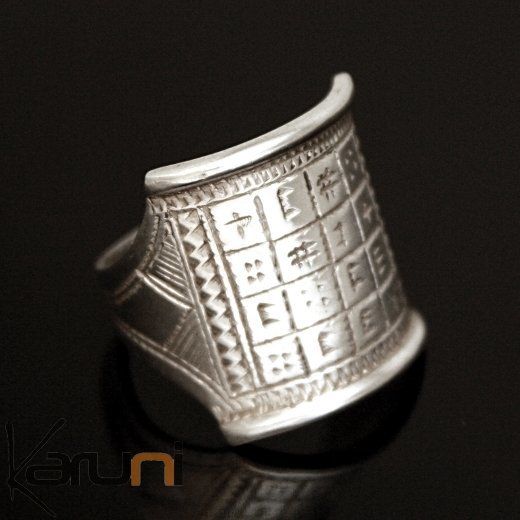 Ethnic Tifinagh Tuareg Tribe Design Ring Silver  Engraved unisex  22