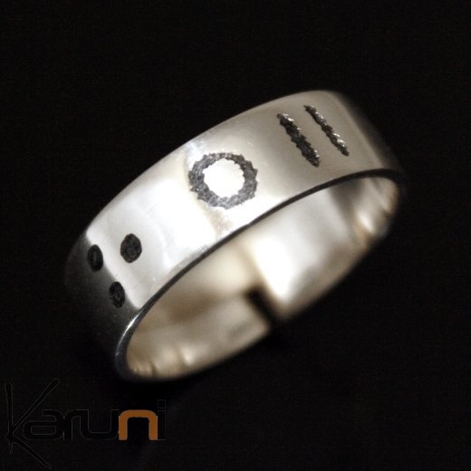 silver Ring/alliance adjustable man Tifinagh - Tuareg-inspired jewelry