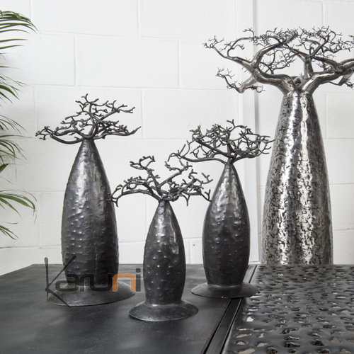 Jewelry Tree Baobab design jewelry holder 18 cm recycled metal Madagascar
