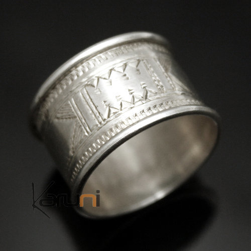 Ethnic Engagement Ring Wedding Jewelry Sterling Silver Large Engraved Men/Women Tuareg Tribe Design 13