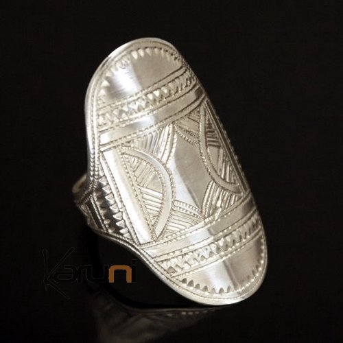 Tuareg engraved jewel ring 9-silver