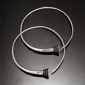  Ethnic Hoop Earrings Sterling Silver Jewelry Tesibit Ebony Engraved Tuareg Tribe Design 03 4 cm