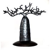 Jewelry Tree jewellery holder flat Baobab 15 cm recycled metal Madagascar