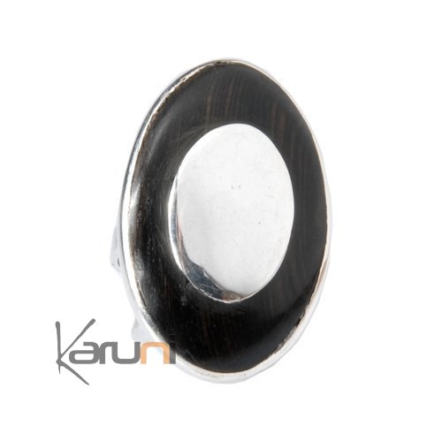 karuni-Ovale silver and ebony mirror ring
