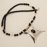 Tuareg Amilet Necklaace in Silver and Agate Stone 34