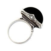Ethnic Crescent Moon Ring Sterling Silver Jewelry Ebony Tuareg Tribe Design  KARUNI 