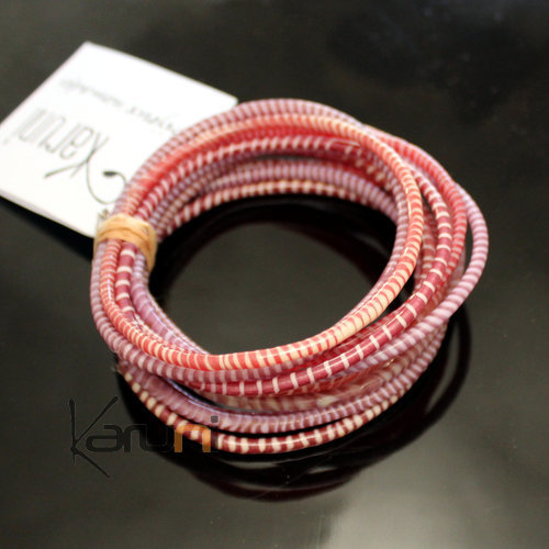 Flip Flop Ethnic African jewelry Plastic Bracelets Jokko Recycled Fair Trade Men Women Children 29 Purple Mauve Pink (x12)