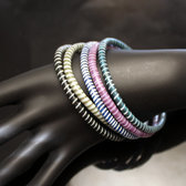 Flip Flop Ethnic African jewelry Plastic Bracelets Jokko Recycled Large Fair Trade Men Women 01 Dark Blue/Purple (x5) b