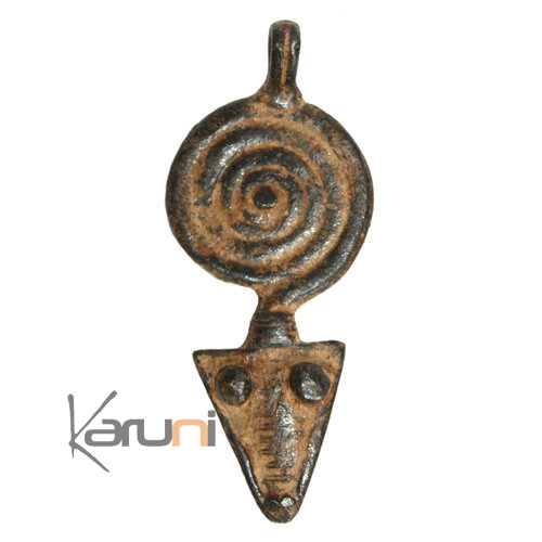 African Dogon Art Bronze Pendant Amulet Ethnic Sculpture Africa 24 Snake