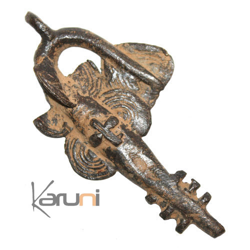  African Dogon Art Bronze Amulet Pendant Ethnic Sculpture Africa 22 Fish Sturgeon