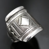 Ethnic Signet Ring Sterling Silver Jewelry Engraved Men/Women Tuareg Tribe Design 03